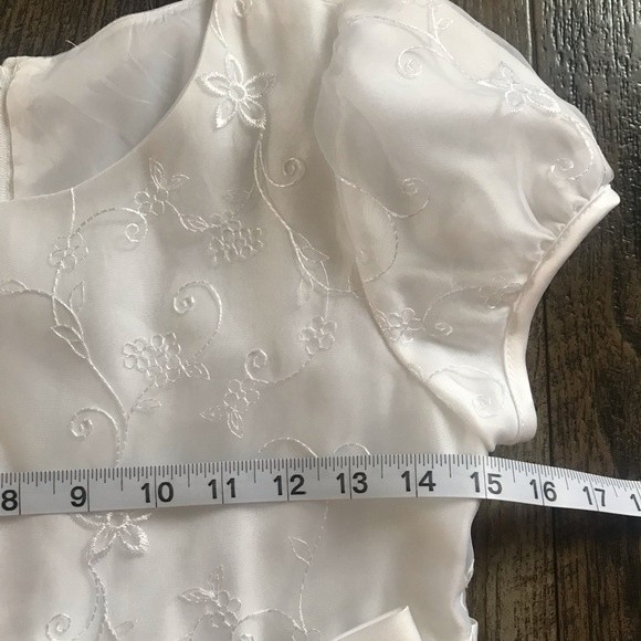 Rosenau Girls White Lace Embroidered Communion Dress - Size 14 - Picture 10 of 11